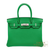 Hermes　Birkin bag 30　Bambou　Clemence leather　Silver hardware