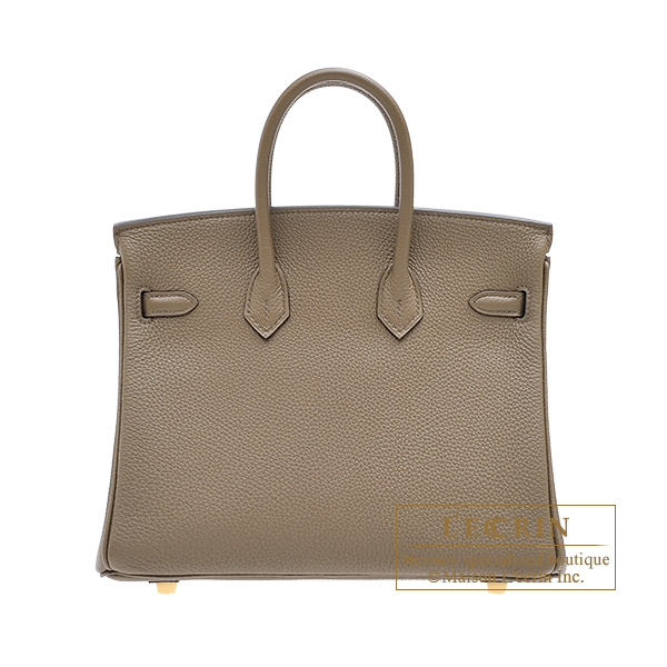 Hermes Birkin bag 25 Taupe grey Togo leather Gold hardware L ecrin Boutique Singapore