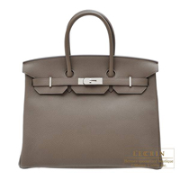 Hermes　Birkin bag 35　Taupe grey　Togo leather　Silver hardware