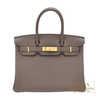 Hermes　Birkin bag 30　Taupe grey　Togo leather　Gold hardware