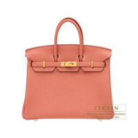 Hermes　Birkin bag 25　Rosy　Togo leather　Gold hardware