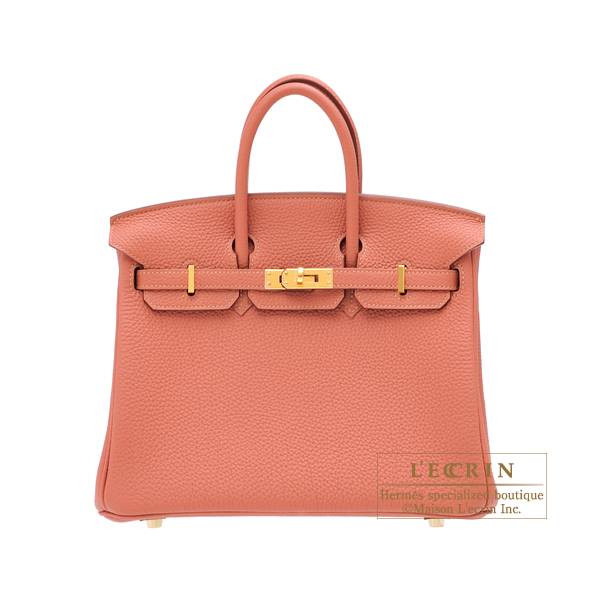 Hermes Birkin Bag Ostrich Leather Gold Hardware In Red