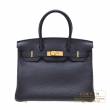 Hermes　Birkin bag 30　Blue indigo　Clemence leather　Gold hardware