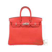 Hermes　Birkin bag 25　Rouge pivoine　Togo leather　Silver hardware