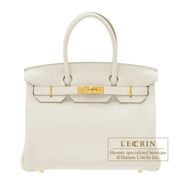 Hermes Birkin bag 30 Craie Epsom leather Gold hardware