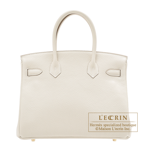 Hermes Birkin bag 30 Craie Clemence leather Gold hardware