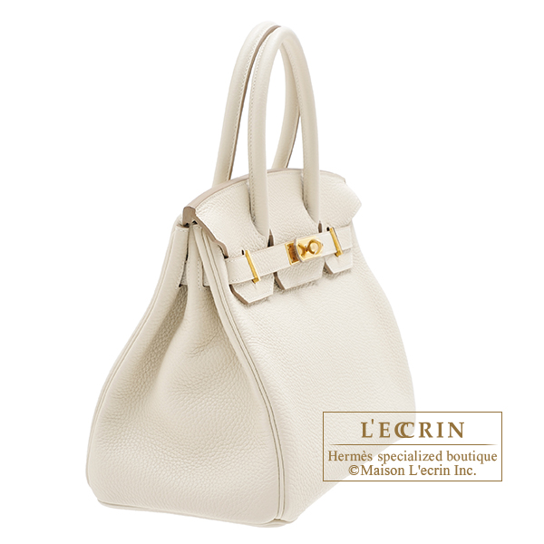 Hermes Craie Epsom Leather Gold Finish Birkin 30 Bag