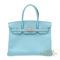 Hermes　Birkin bag 30　Blue atoll　Epsom leather　Silver hardware