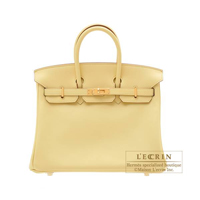 Hermes　Birkin bag 25　Jaune poussin　Swift leather　Gold hardware