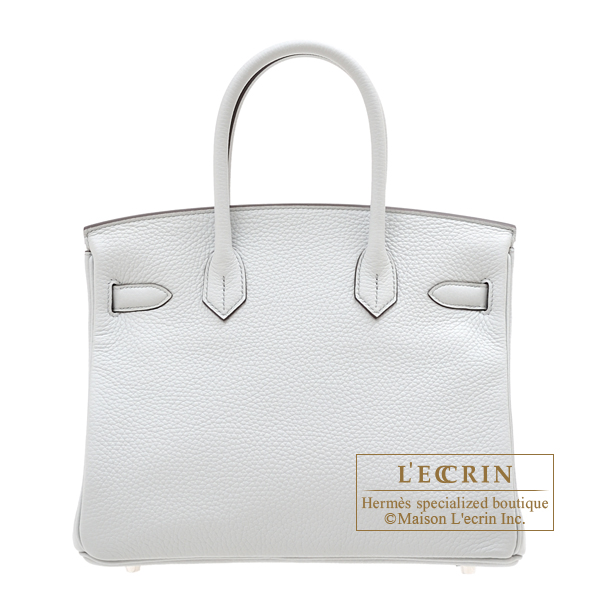 Hermes Birkin bag 30 White Clemence leather Gold hardware