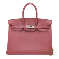 Hermes　Birkin bag 35　Bois de rose　Fjord leather　Silver hardware