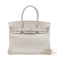 Hermes　Birkin bag 30　Pearl grey　Swift leather　Silver hardware