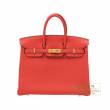 Hermes　Birkin bag 25　Rouge pivoine　Togo leather　Gold hardware