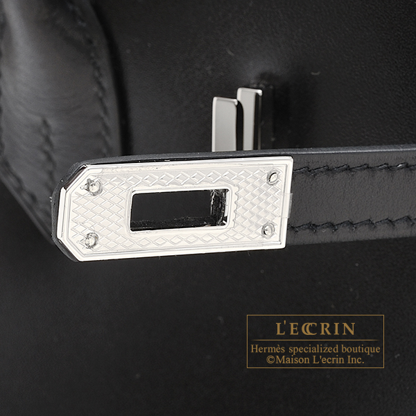 Hermes Birkin bag 25 Black Box calf leather Guilloche hardware L ecrin Boutique Singapore