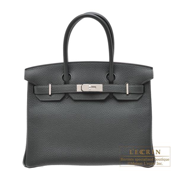 Hermes Birkin bag 30 Vert fonce Togo leather Silver hardware