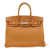 Hermes　Birkin bag 35　Caramel　Togo leather　Silver hardware