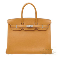 Hermes　Birkin bag 35　Natural sable　Clemence leather　Silver hardware