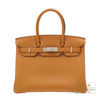 Hermes　Birkin bag 30　Caramel　Togo leather　Silver hardware