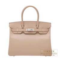 Hermes　Birkin bag 30　Argile　Tadelakt leather　Guilloche hardware