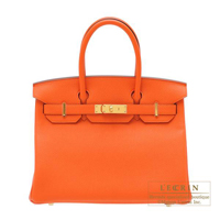 Hermes　Birkin bag 30　Feu　Togo leather　Gold hardware