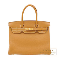 Hermes　Birkin bag 30　Natural sable　Clemence leather　Gold hardware