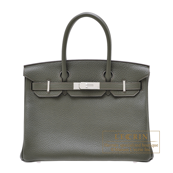 Hermes　Birkin bag 30　Vert gris　Clemence leather　Silver hardware