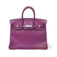 Hermes　Birkin bag 25　Anemone　Swift leather　Silver hardware