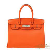 Hermes　Birkin bag 30　Feu　Togo leather　Silver hardware