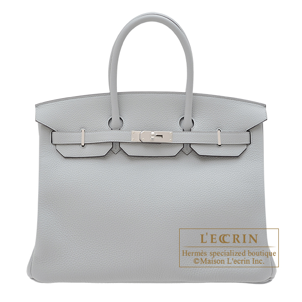 Hermes　Birkin bag 35　Blue glacier　Togo leather　Silver hardware