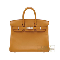 Hermes　Birkin bag 25　Ocre　Swift leather　Silver hardware