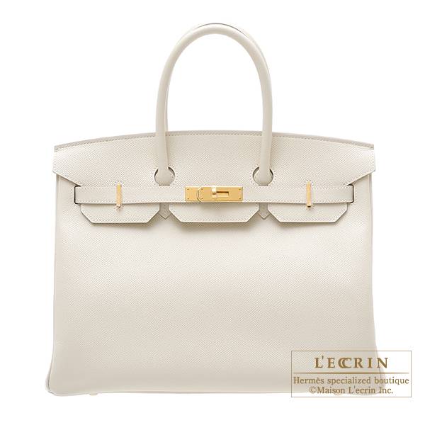 Hermes Birkin bag 35 Craie Epsom leather Gold hardware