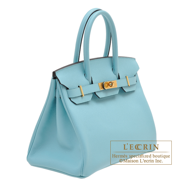 Hermes Blue Epsom Leather Gold Hardware Birkin 35 Bag Hermes