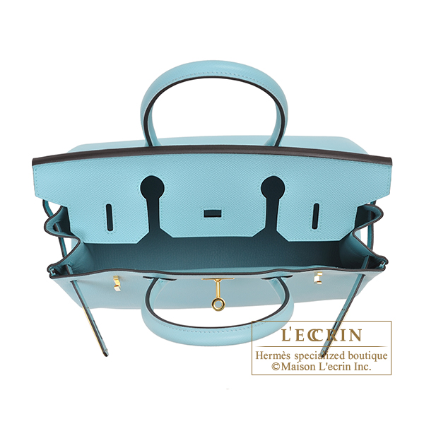 Hermes Birkin 30 Blue Atoll Tiffany Blue Epsom Leather Gold