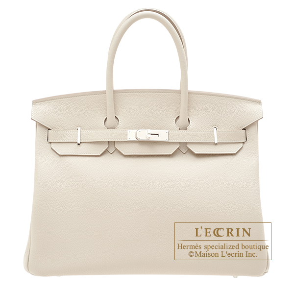 Hermes Birkin bag 35 Craie Togo leather Silver hardware