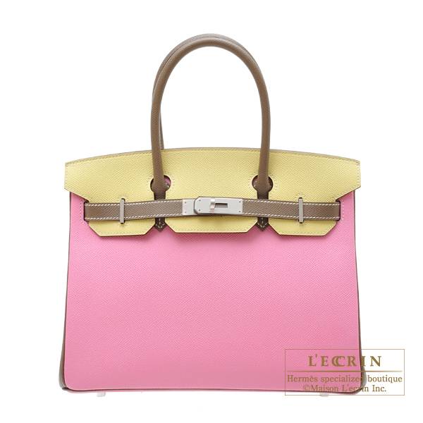 Hermes Birkin bag 30 Etoupe grey Epsom leather Gold hardware