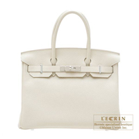 Hermes　Birkin bag 30　Craie　Clemence leather　Silver hardware