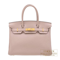 Hermes　Birkin bag 30　Glycine　Clemence leather　Gold hardware