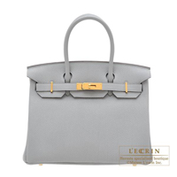 Hermes　Birkin bag 30　Blue glacier　Togo leather　Gold hardware