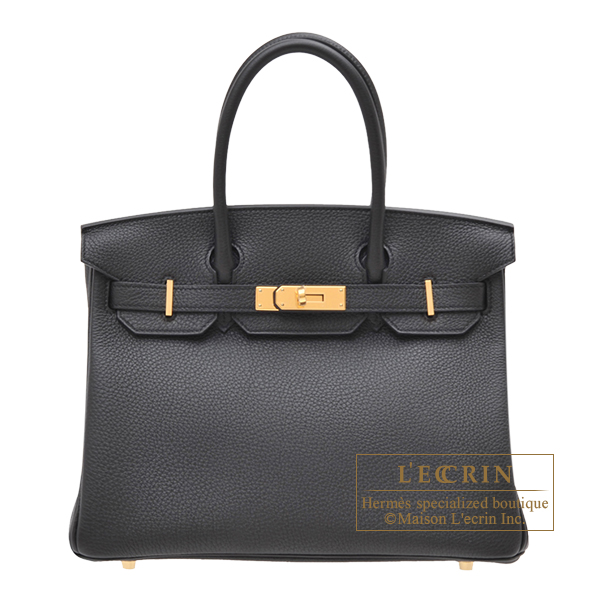 Hermes　Birkin bag 30　Black　Togo leather　Gold hardware