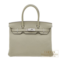 Hermes　Birkin bag 30　Sauge　Clemence leather　Silver hardware