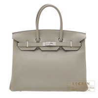 Hermes　Birkin bag 35　Sauge　Clemence leather　Silver hardware