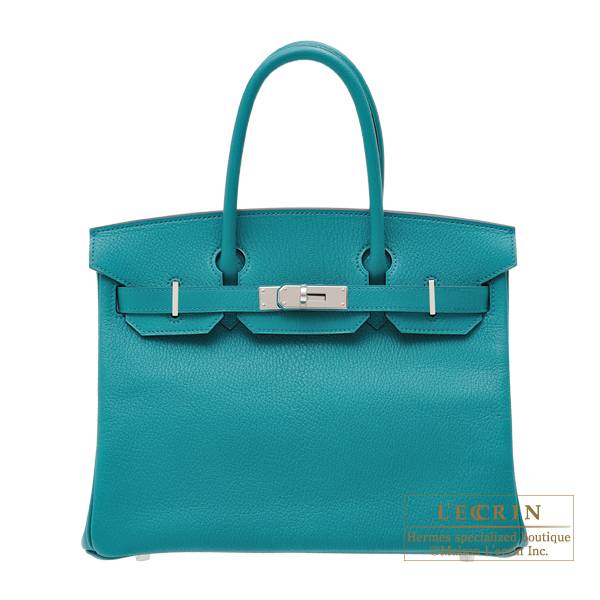 Hermes Birkin bag 30 Blue paon Chevre 