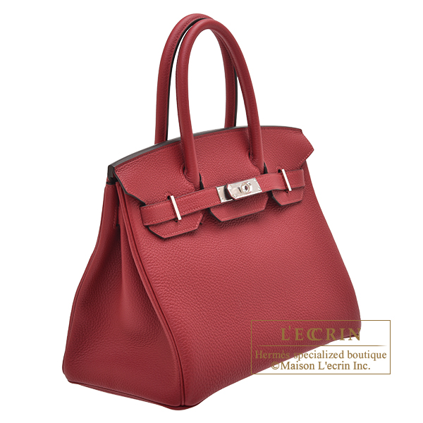 Hermes Rouge Grenat Togo Leather Evelyne III GM Bag Hermes