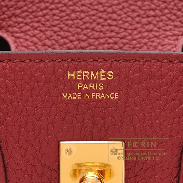 Hermès Rouge Grenat Togo Birkin 25 with Gold Hardware