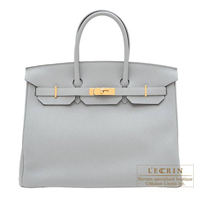 Hermes　Birkin bag 35　Blue glacier　Togo leather　Gold hardware