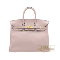 Hermes　Birkin bag 25　Glycine　Evercolor leather　Gold hardware