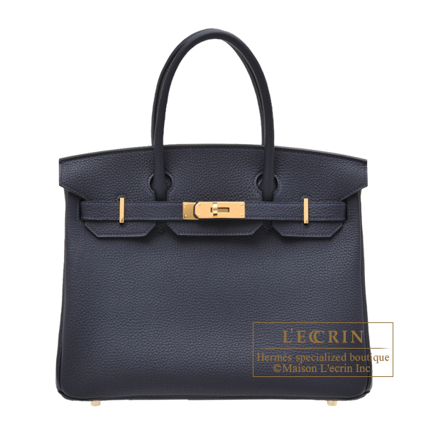 Hermes　Birkin bag 30　Blue nuit　Togo leather　Gold hardware