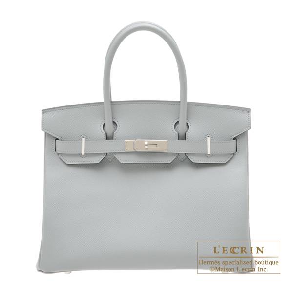 Hermes Birkin bag 30 Blue glacier Epsom leather Silver hardware