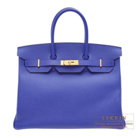 Hermes　Birkin bag 35　Blue electric　Epsom leather　Gold hardware