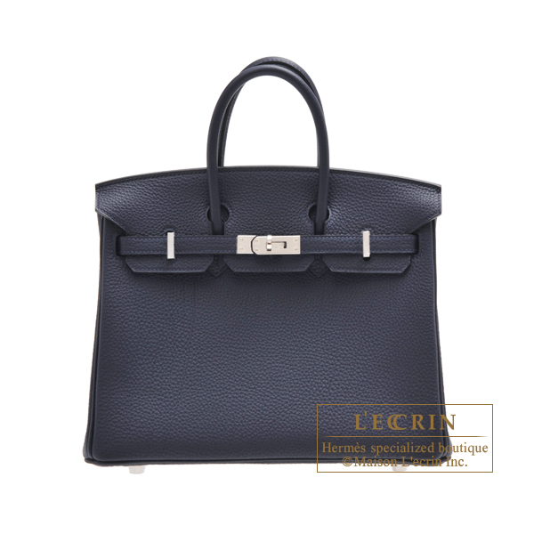 Hermes　Birkin bag 25　Blue nuit　Togo leather　Silver hardware